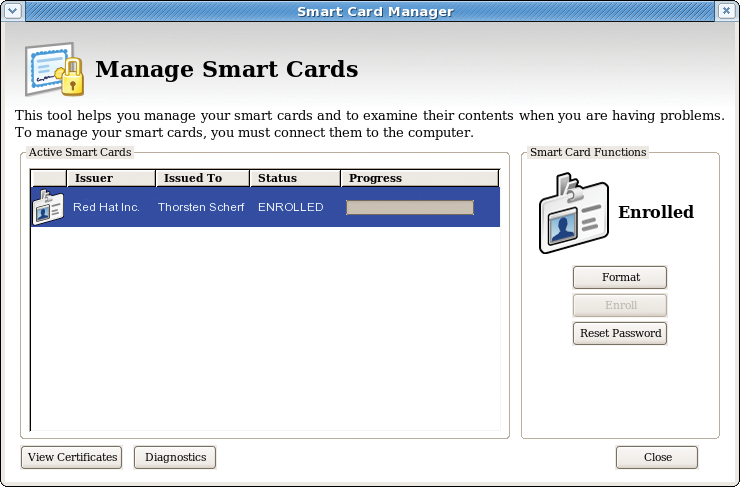 The Security Client gives you an easy option for managing chip cards. 