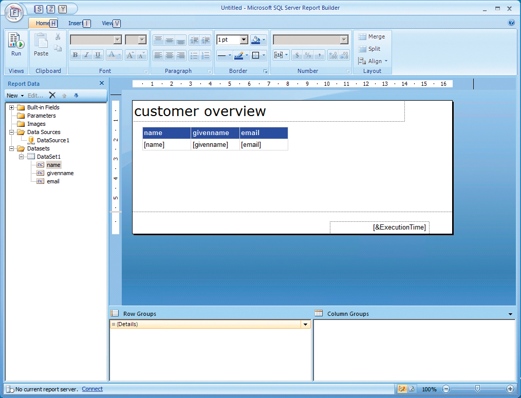 SQL Server Report Builder 3.0 lets users generate reports in a GUI. 