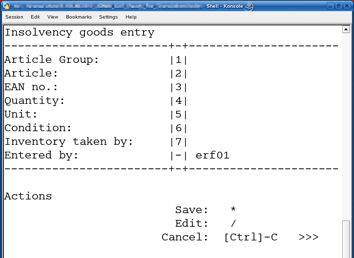 Mask-oriented data entry script based on the form shown in Figure 2. 