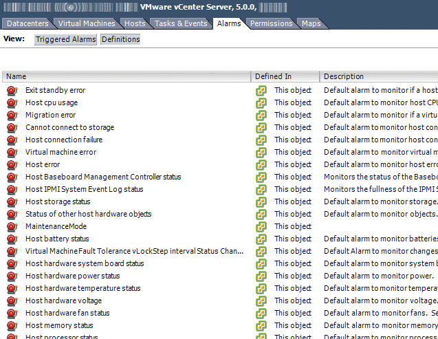 In VMware's vCenter, the administrator can manage alerts. 