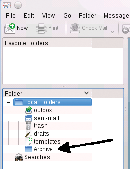 Archive folder in the email client. 