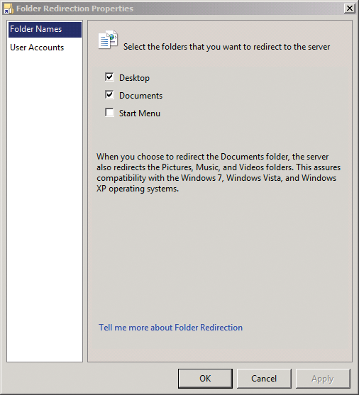 Configuring folder redirection on SBS 2011. 