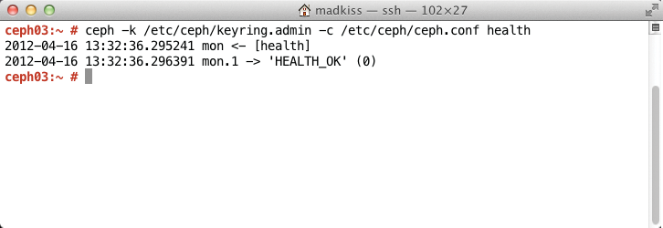 Ceph has its own health options that tell you whether the RADOS Paxos cluster is working properly. 