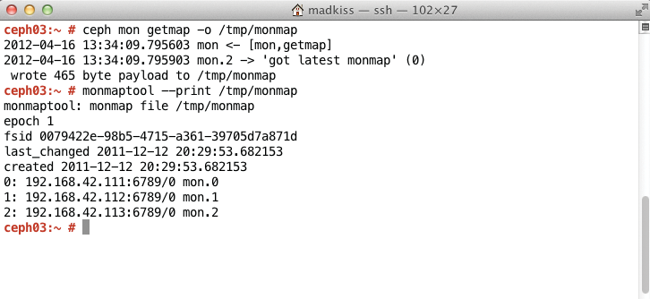 The MONmap contains information about MONs in the RADOS cluster. New OSDs rely on this information. 