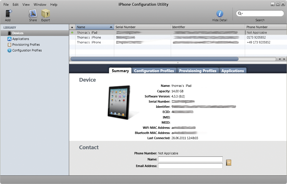 Administrators can use the iPhone configuration program to configure iPhones. 