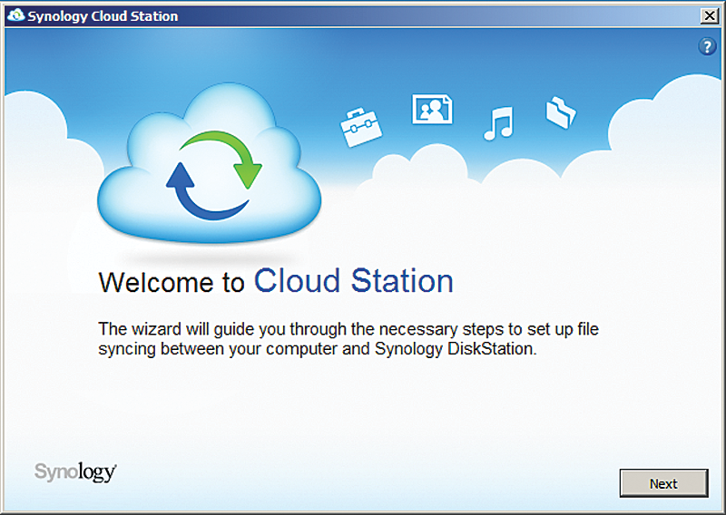 Done! The Cloud Station welcome screen invites you to begin use. 