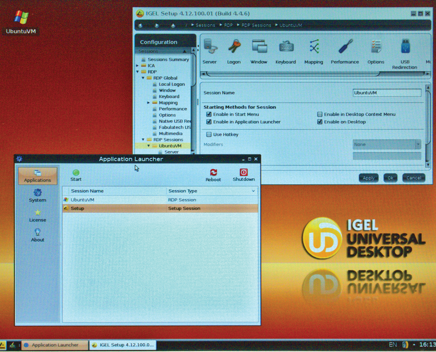 An elegant Linux interface: the IGEL client. 