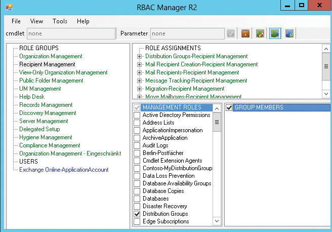 Managing role groups in Exchange with RBAC Manager. 