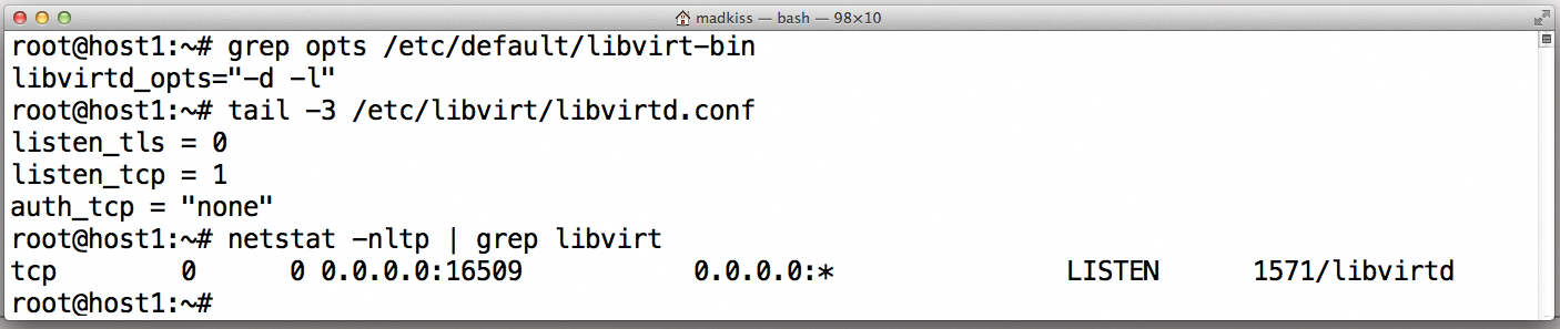 Given the right configuration parameters, Libvirt listens on a port for incoming connections from other Libvirt instances on the network. 