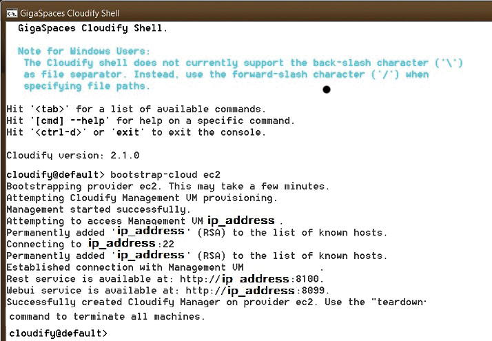 The Cloudify shell can deploy a physical appliance in a public cloud; the appropriate drivers make it possible. 