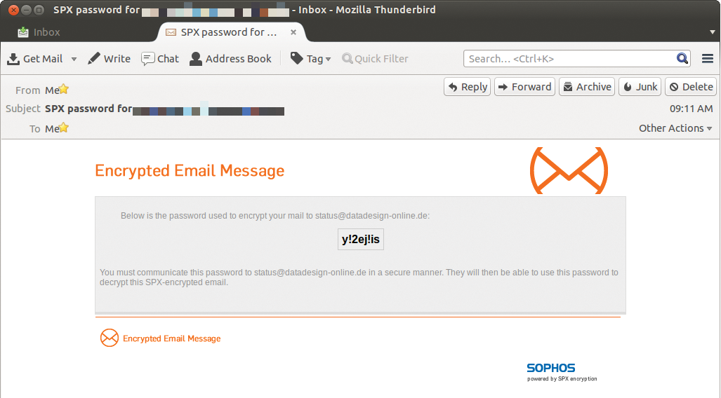 Thanks to SPX, Sophos UTM 9.2 symmetrically encrypts outgoing messages. 