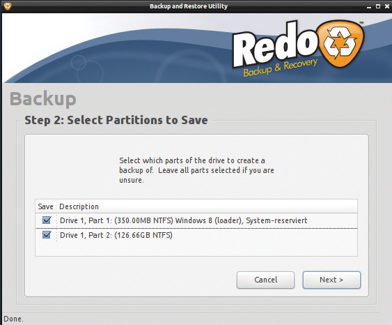Redo Backup backs up the whole server to an external hard drive quickly and easily. 