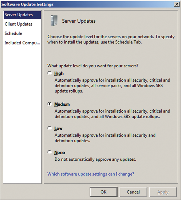 The settings for server updates must be set to at least Medium and the update settings for the clients to High. 