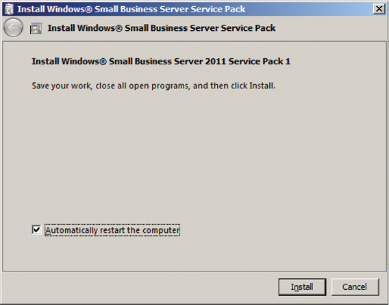 Service Pack 1 for Windows Server 2008 R2 hardens your Small Business Server and increases its performance. 