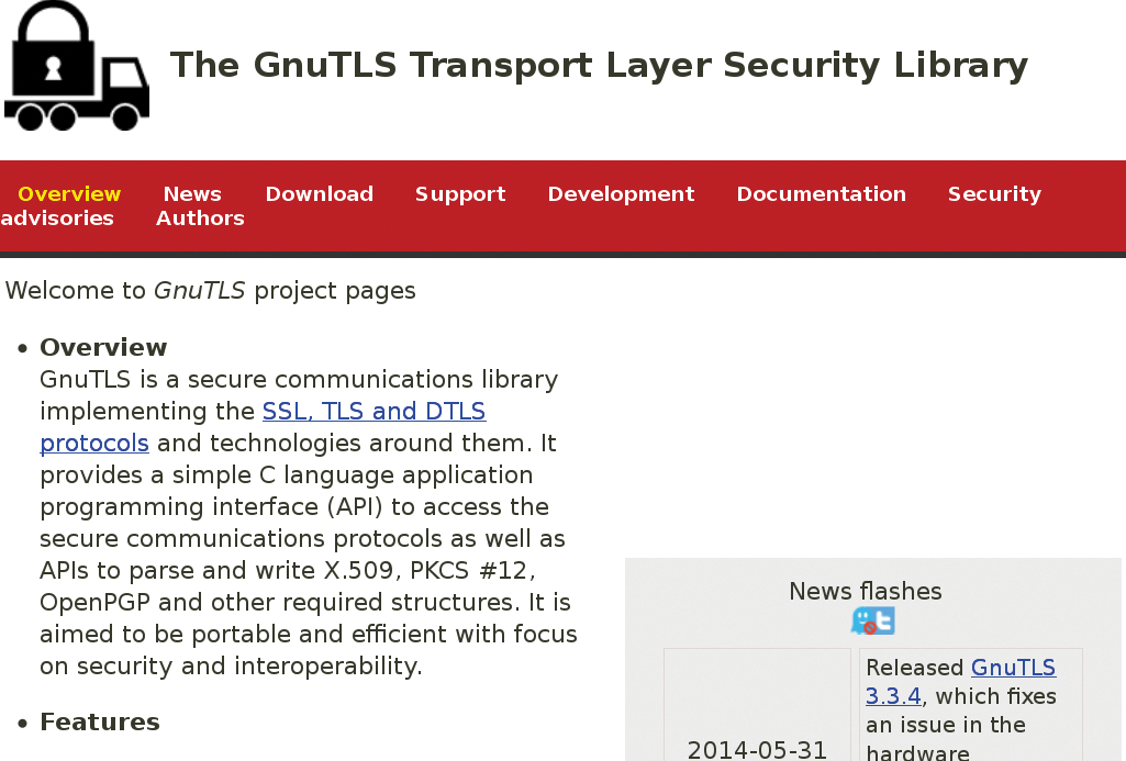 GnuTLS is already installed on many servers. The GnuTLS project was created because of license problems that the developers had with OpenSSL. 