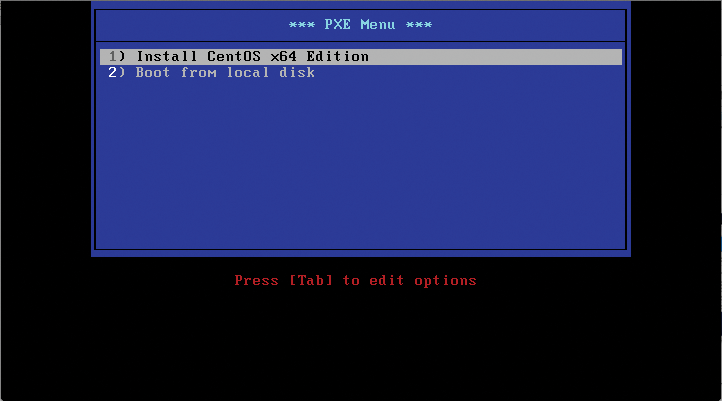 A working example of PXE boot. 