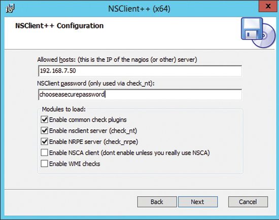 The NSClient++ wizard makes it simple to set up a Windows server for monitoring. 