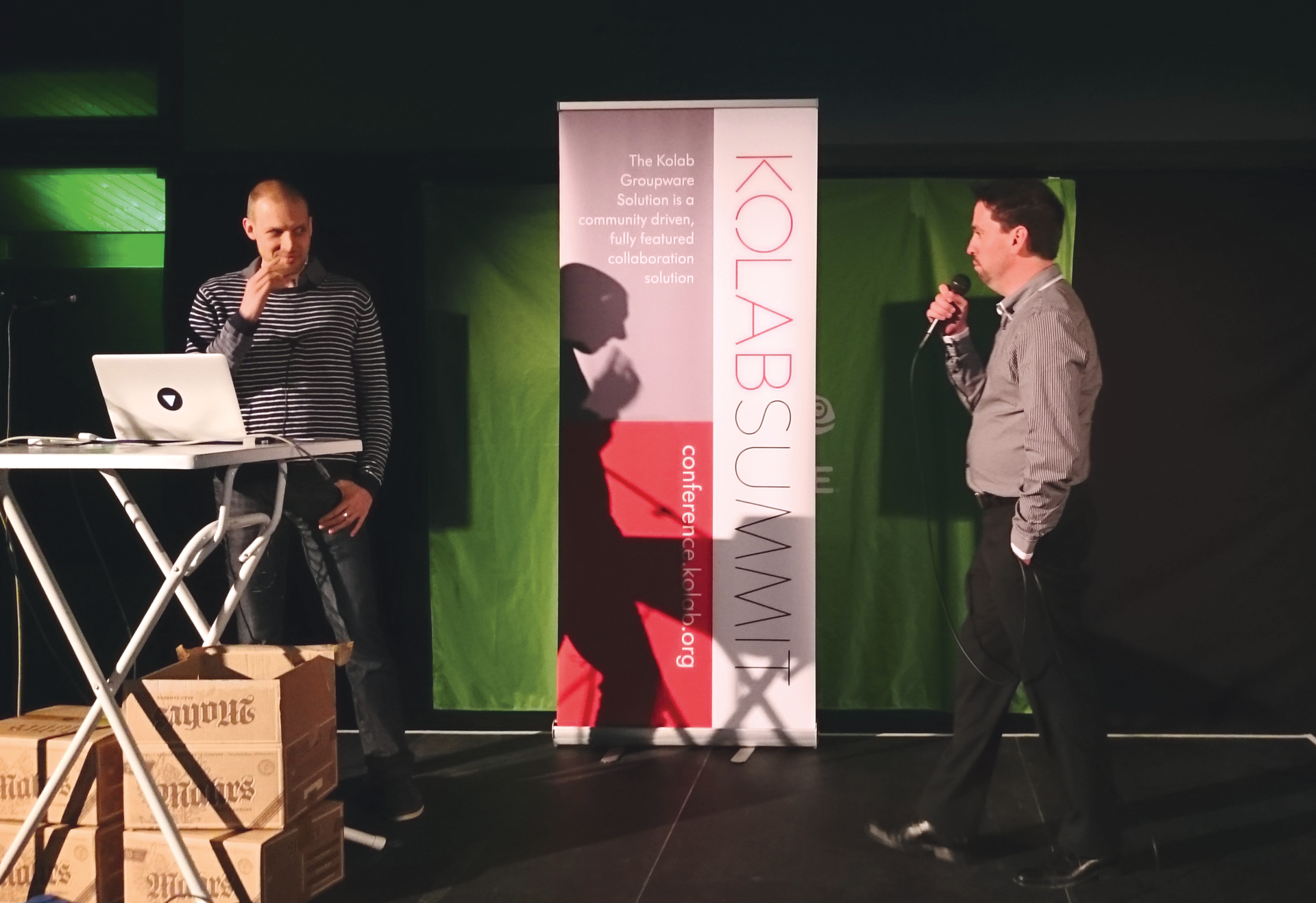 At the Kolab Summit 2015 in the Hague, Georg Greve, Thomas Brüderli, and Aaron Seigo announced a crowd-funding campaign for the webmail program. 