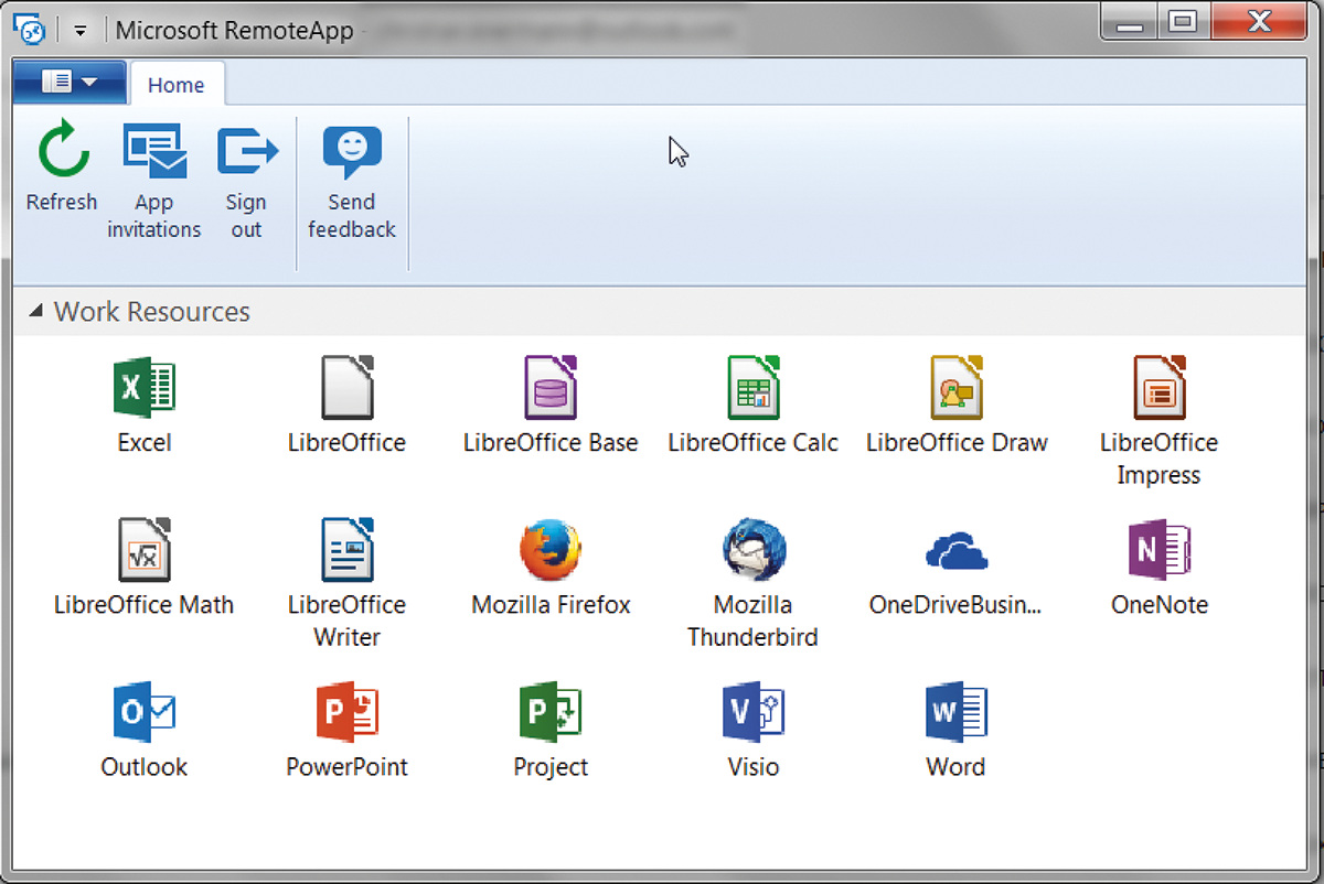 The launcher mediates between the local RDP client and the Azure cloud. 