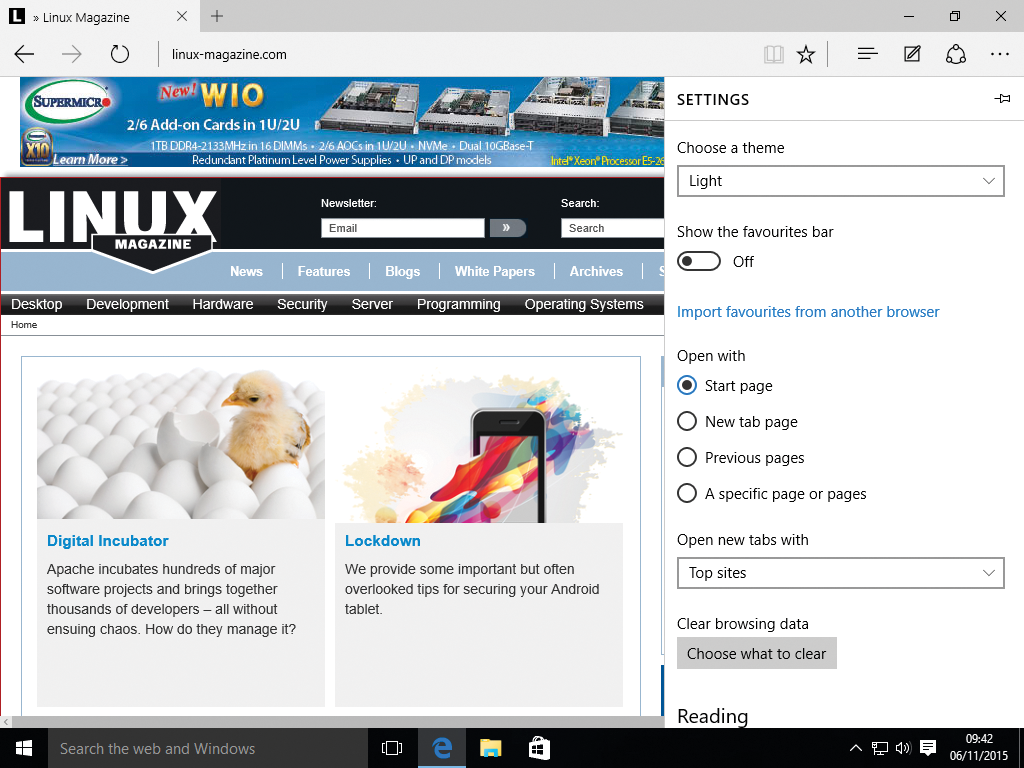 The new Edge web browser is reminiscent of Google's Chrome. 
