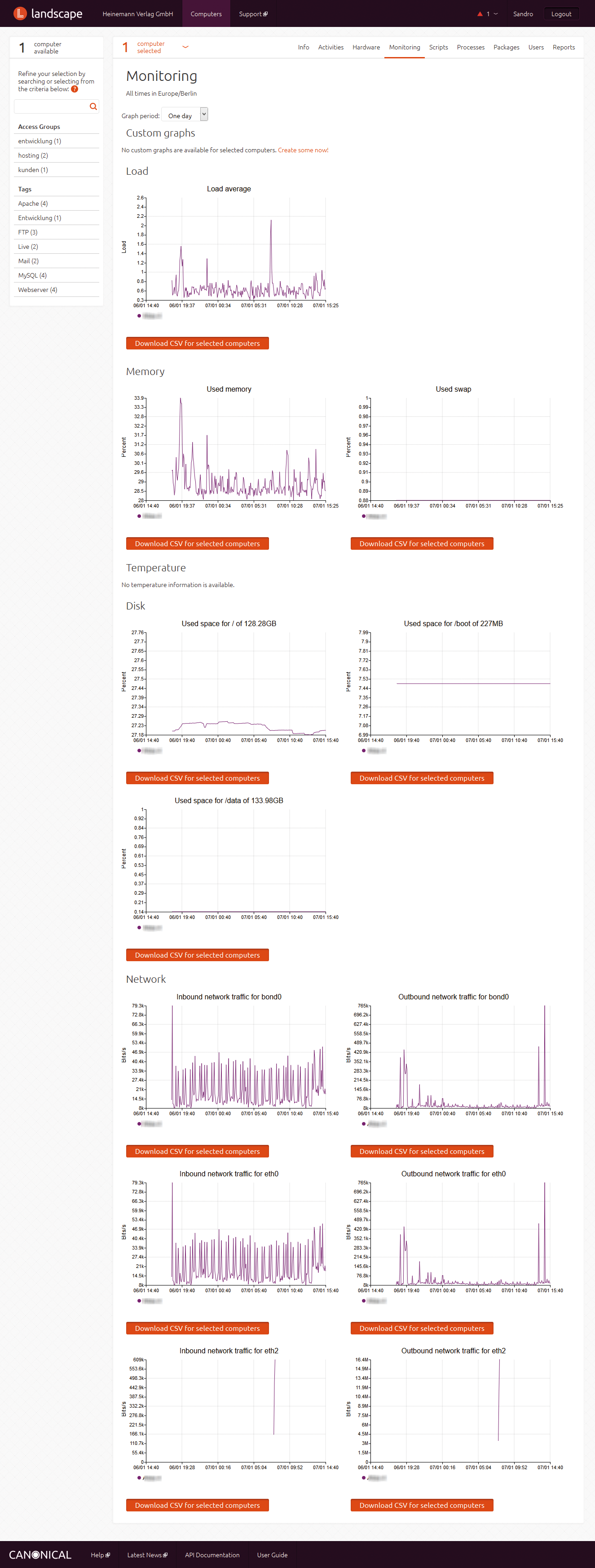 Monitoring reveals the machine's status, and you can use shell scripts for custom monitoring. 