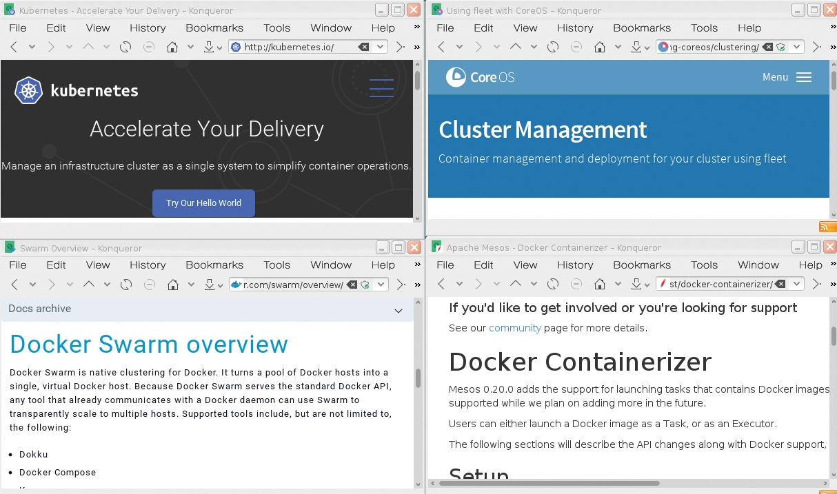 No fewer than four projects are competing for supremacy in the container orchestration field. 