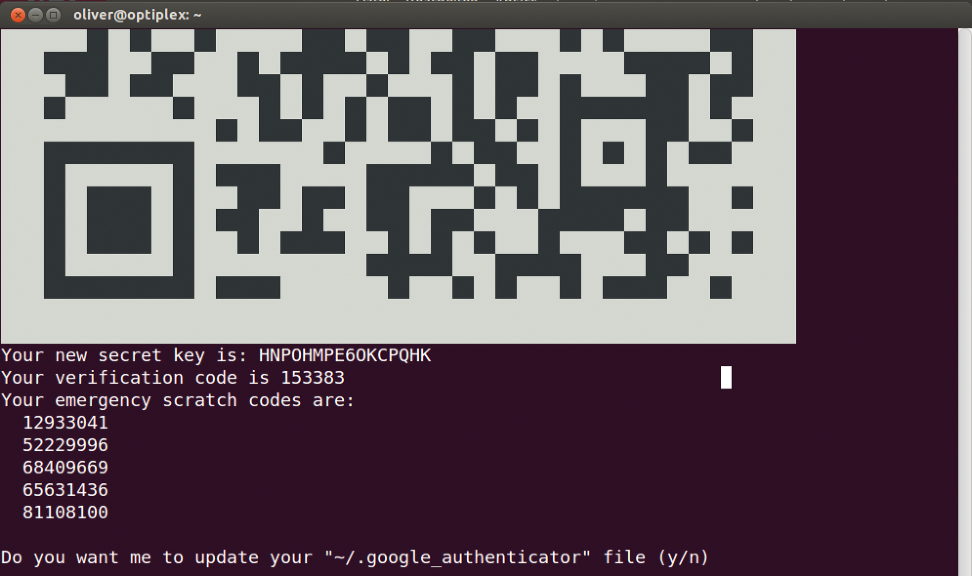 The Google Authenticator command-line program performs the configuration. 