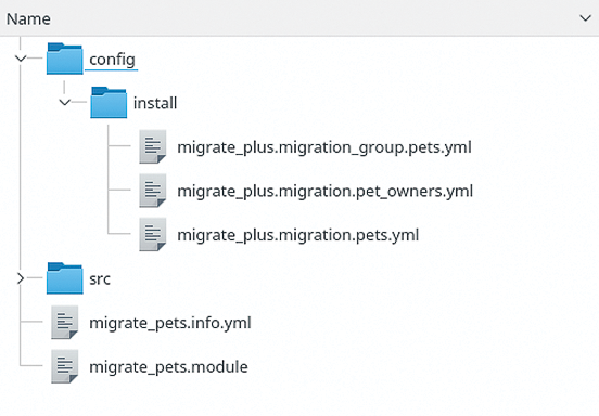 Migration configurations in config/install. 
