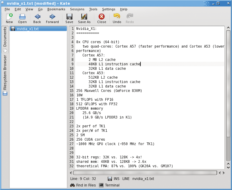 Kate 3.3.4 on CentOS 6.8 with KDE. 