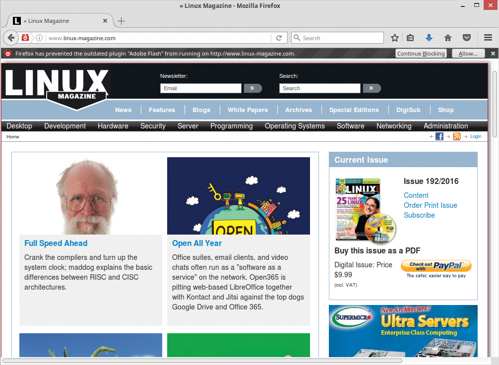 Probably the best-known web browser on Linux: Mozilla Firefox. 
