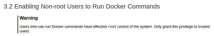 Oracle's warning about Docker command access [7]. 