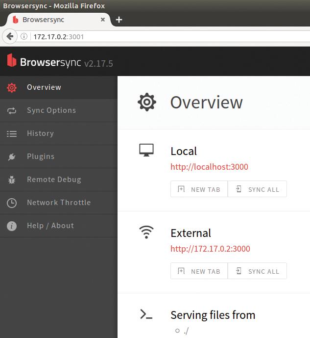 Use Browsersync to test your Angular 2 app in the browser. 