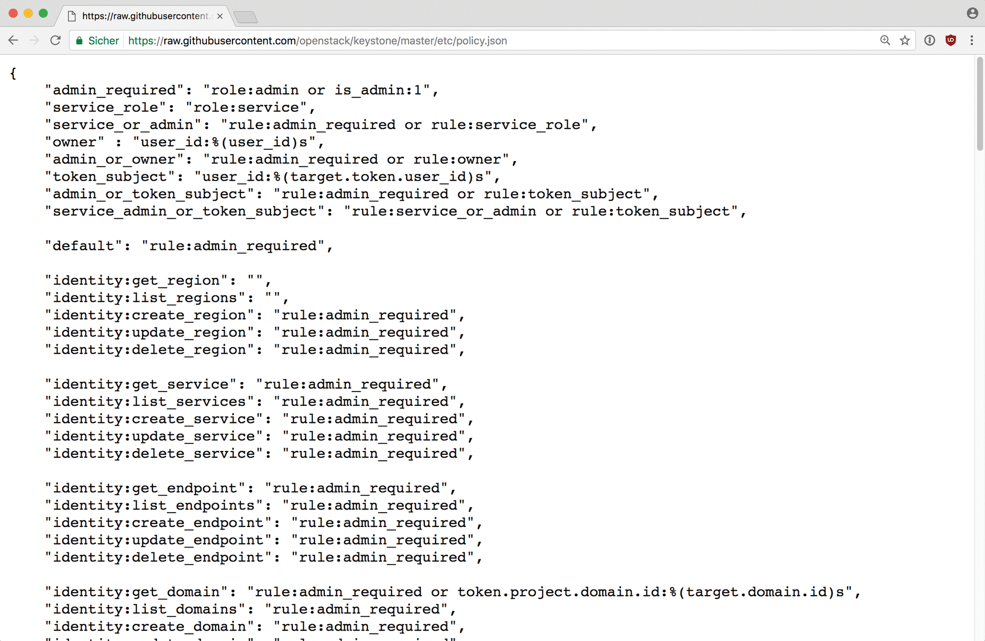 policy.json files control how the OpenStack services access individual APIs. 